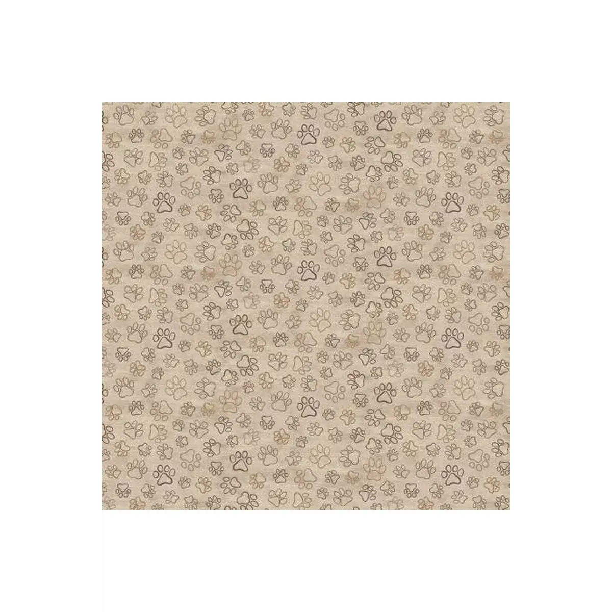 Timeless Treasures, Natural Collection - Burned Dog Paw Prints (Sold By 1/2 Meter)