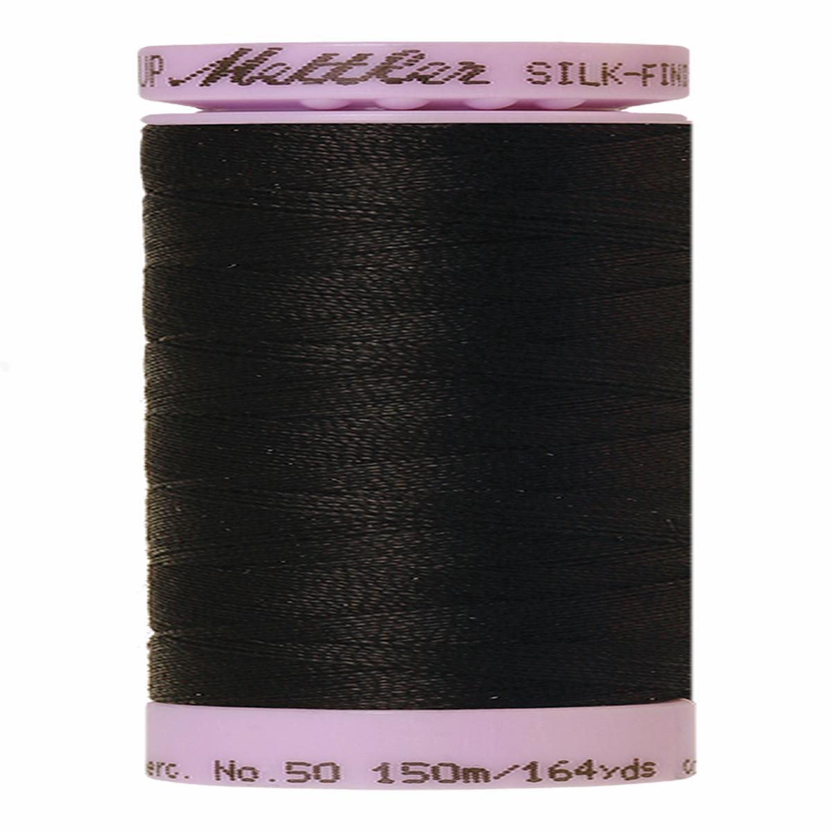 Mettler Silk-finish 50wt Solid Cotton Thread 164yd/150m Black