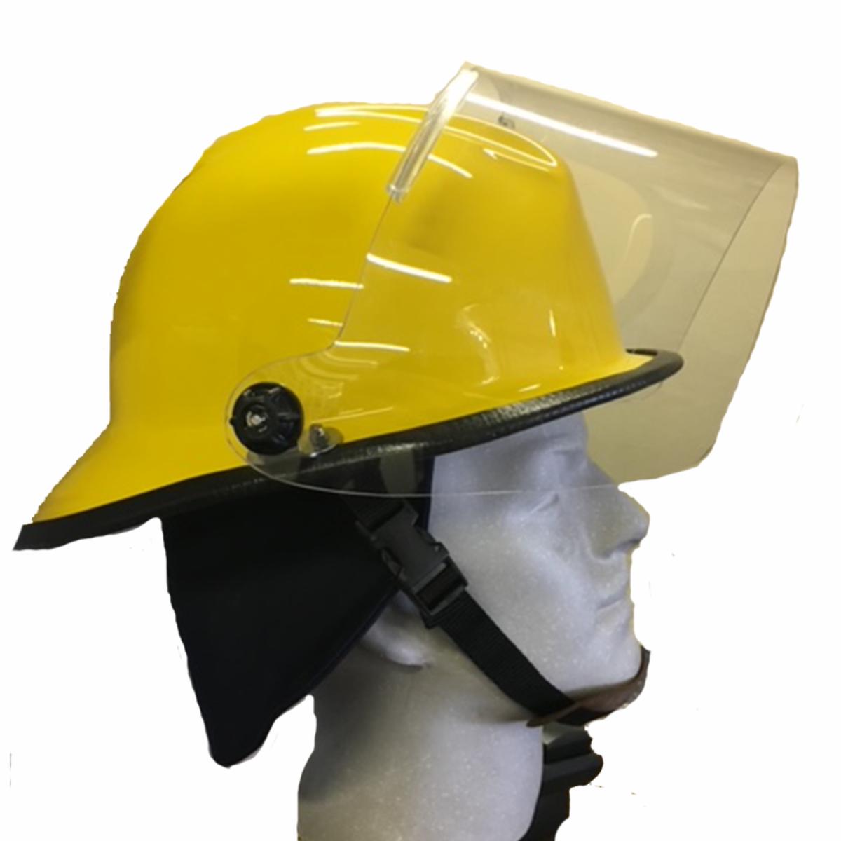 SA Fire Helmet c/w Neck Protection & Visor