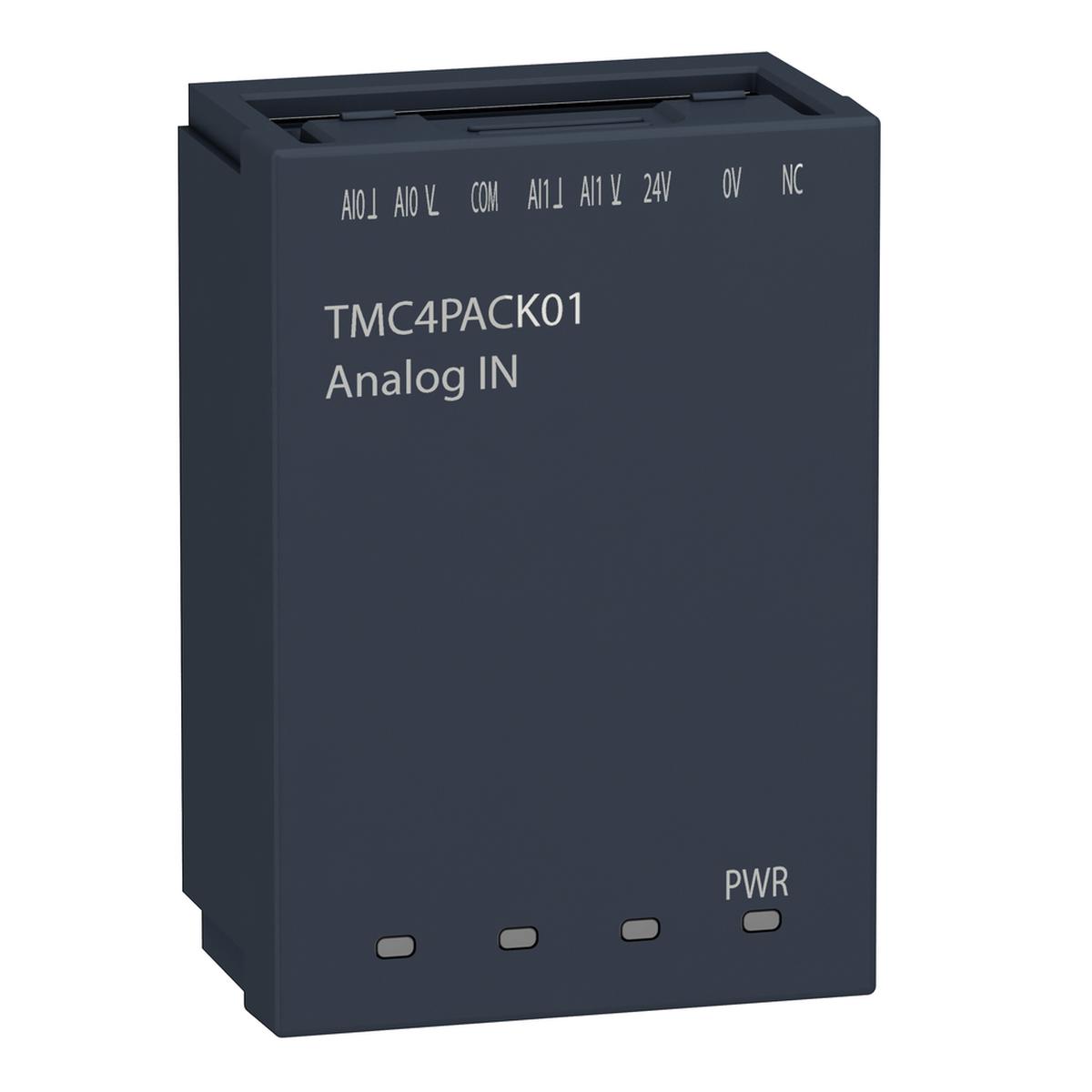 Analogue input cartridge, Modicon M241, packaging 2 analog inputs