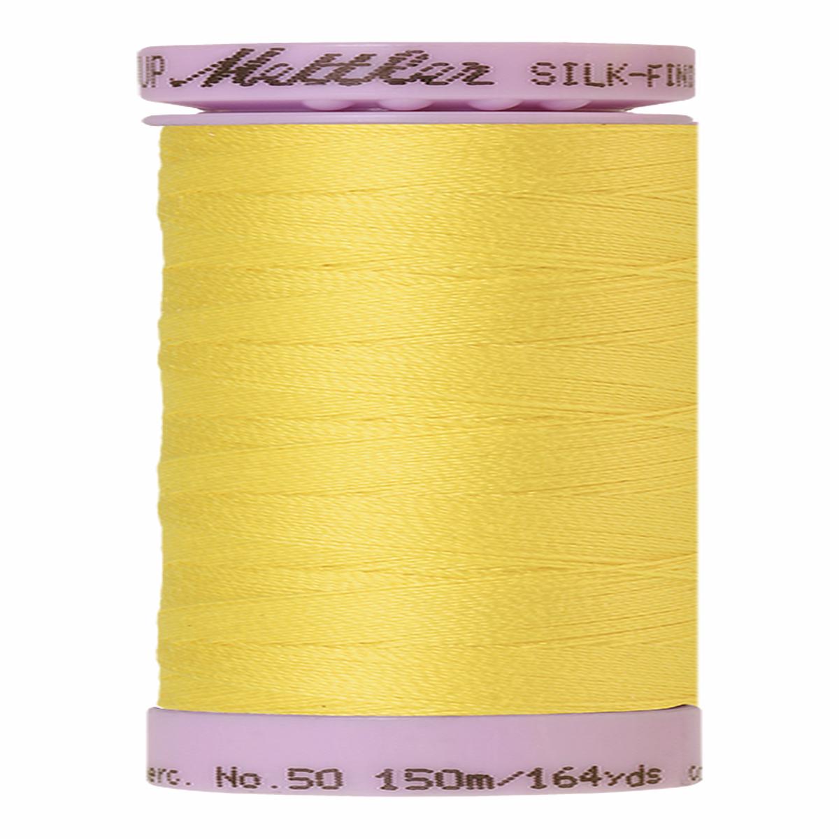 Mettler Silk-finish 50wt Solid Cotton Thread 164yd/150m Lemon Zest