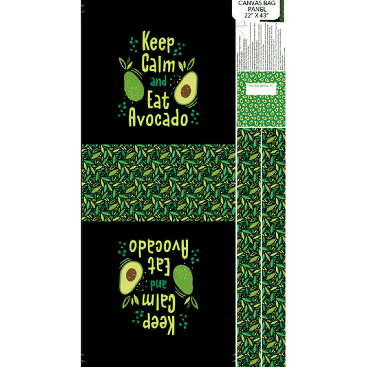 Northcott Fabrics, Avocado Love Collection - Canvas Bag Panel - C24579-99* (Sold By 1/2 Meter)