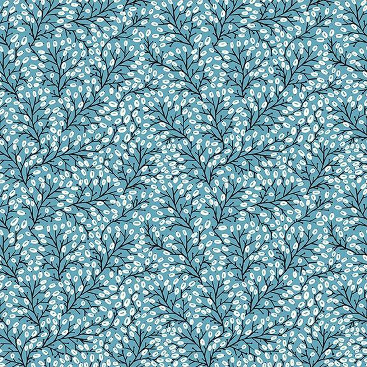 Whimsy-Teal Foliage* (Sold By 1/2 Meter)