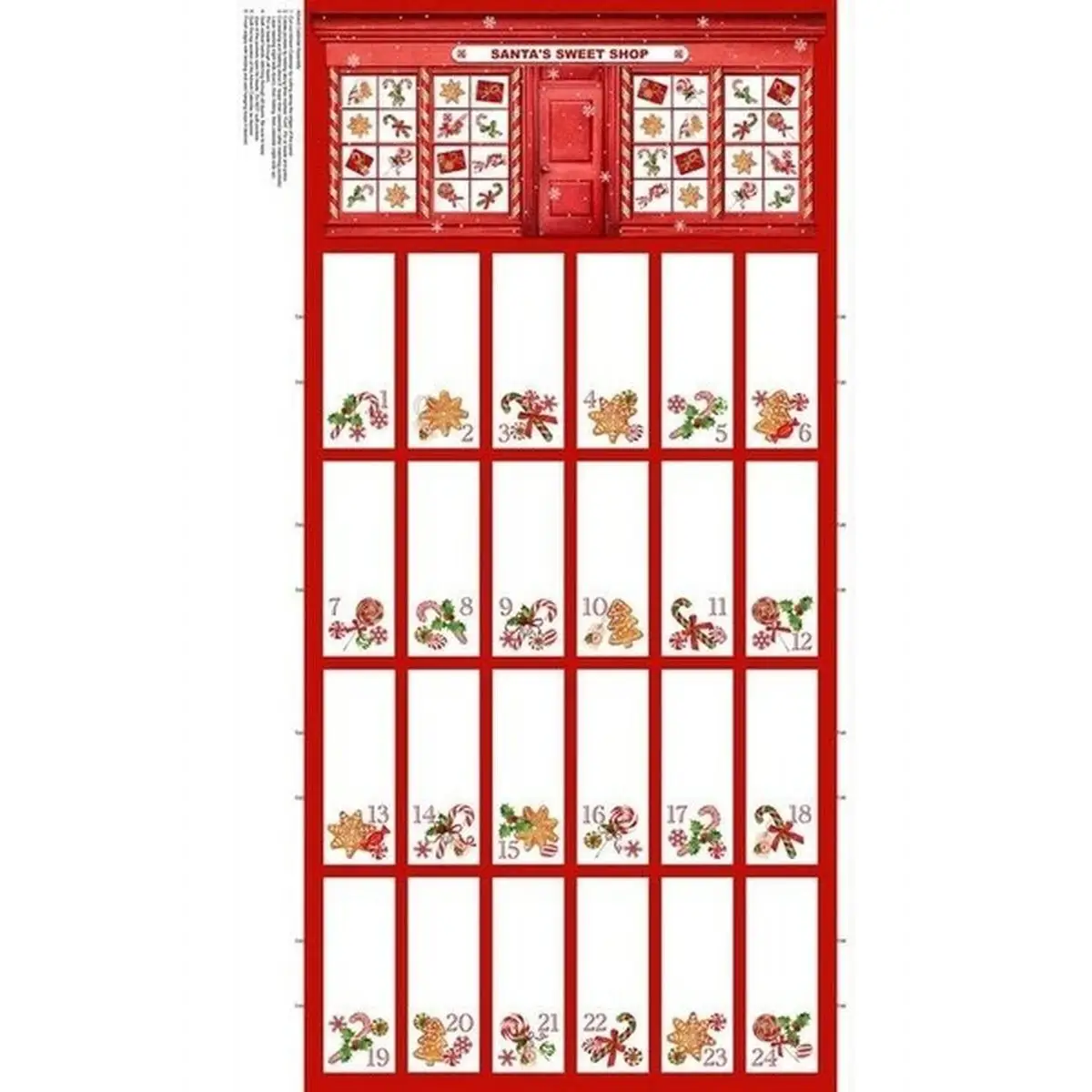 Northcott Fabrics, Peppermint Candy Collection - Advent Calendar Panel - DP24621-24* (Sold By 1/2 Meter)
