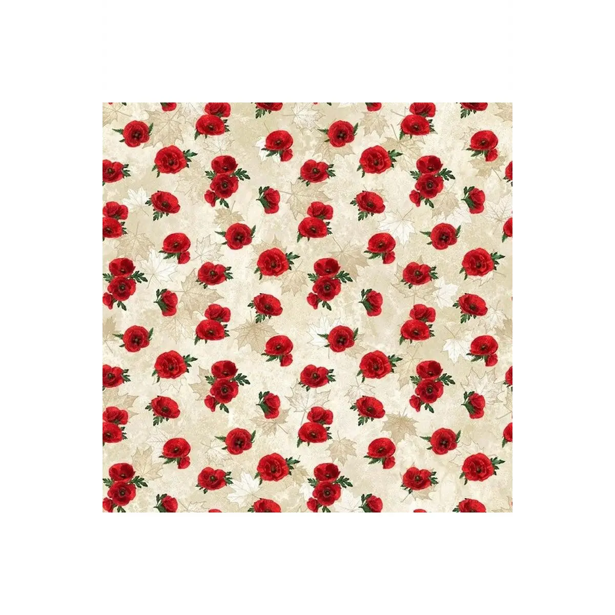 Northcott Fabrics, Stonehenge Collection - Oh Canada 11 Small Poppy Toss 25237 (Sold By 1/2 Meter)