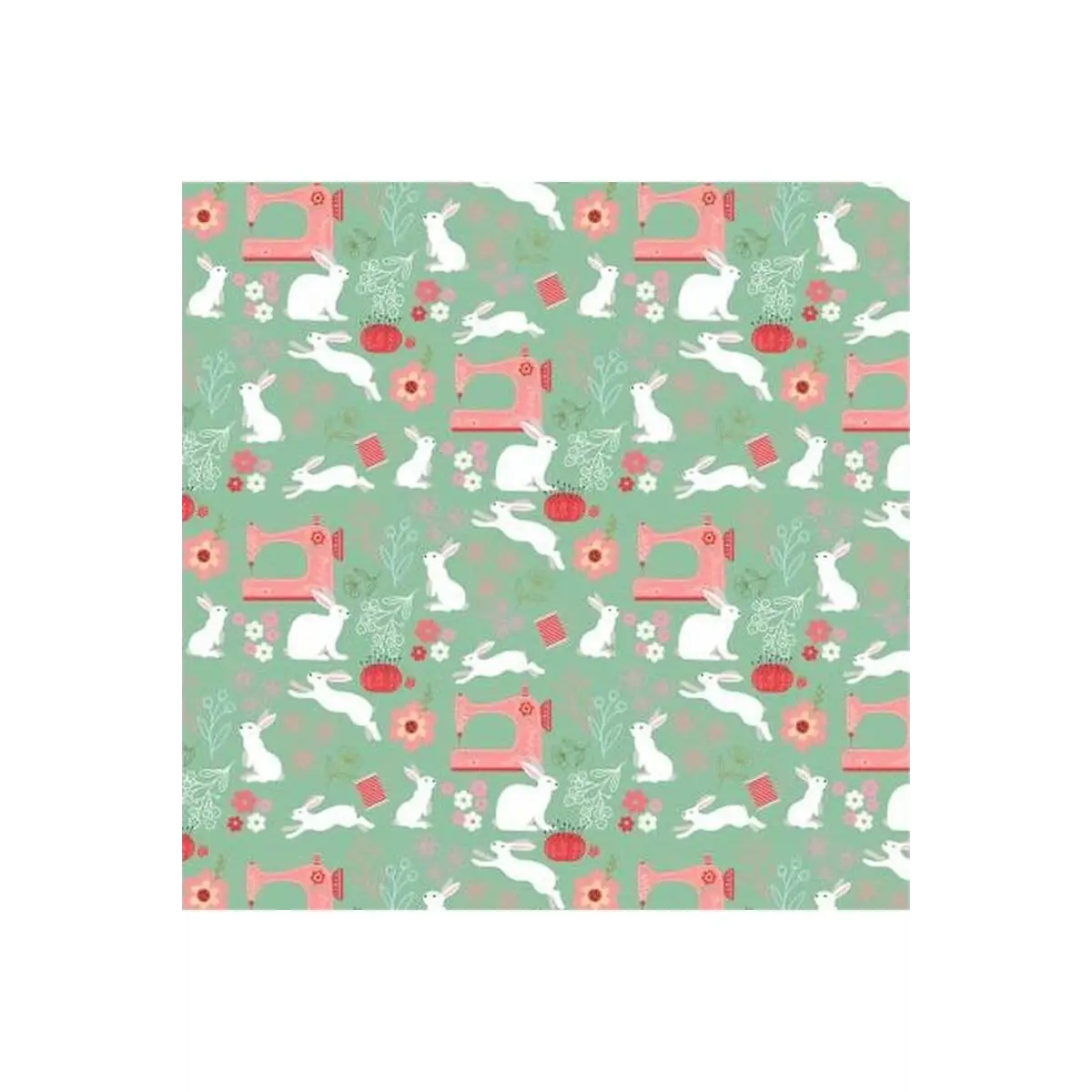 Poppie Patchwork Club Collection - Mint Beatrix PP23602* (Sold By 1/2 Meter)