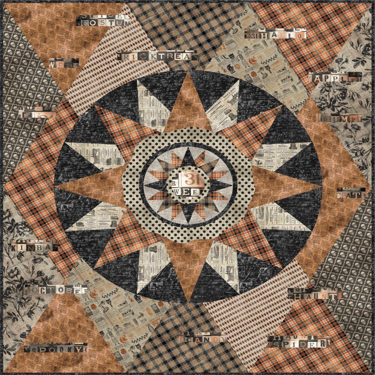 ROBIN RUTH - TIM HOLTZ - HARLEQUIN HALLOWEEN QUILT KIT