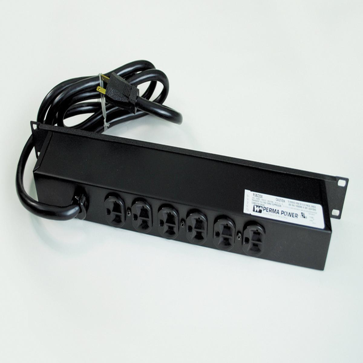 Plug-In Outlet Center Unit / Rack Mount 120V/20A/6 rear O/L /lighted switch/15' cord/Computer Grade Surge