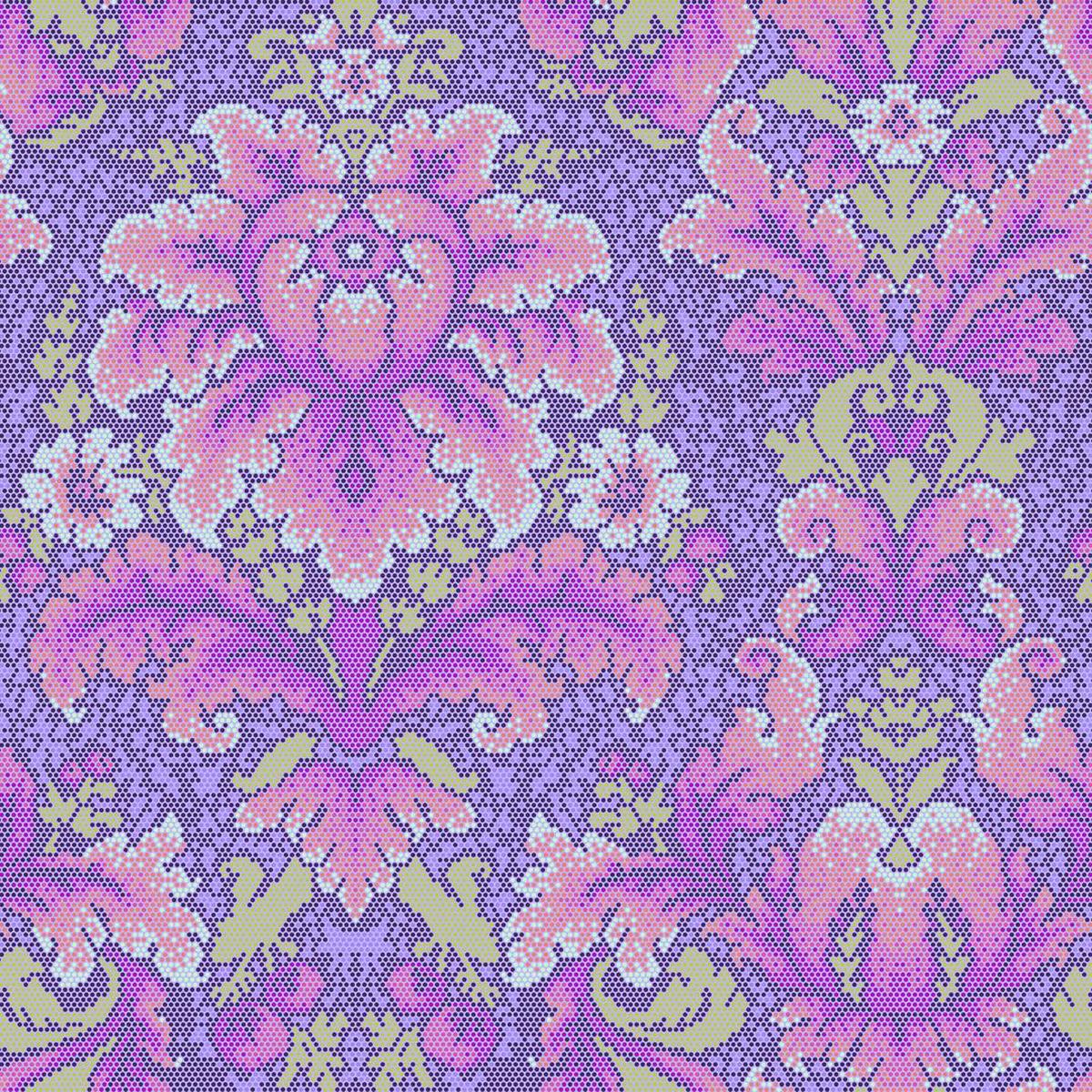 TULA PINK - PARISVILLE DJ VU - Damask, Violet
