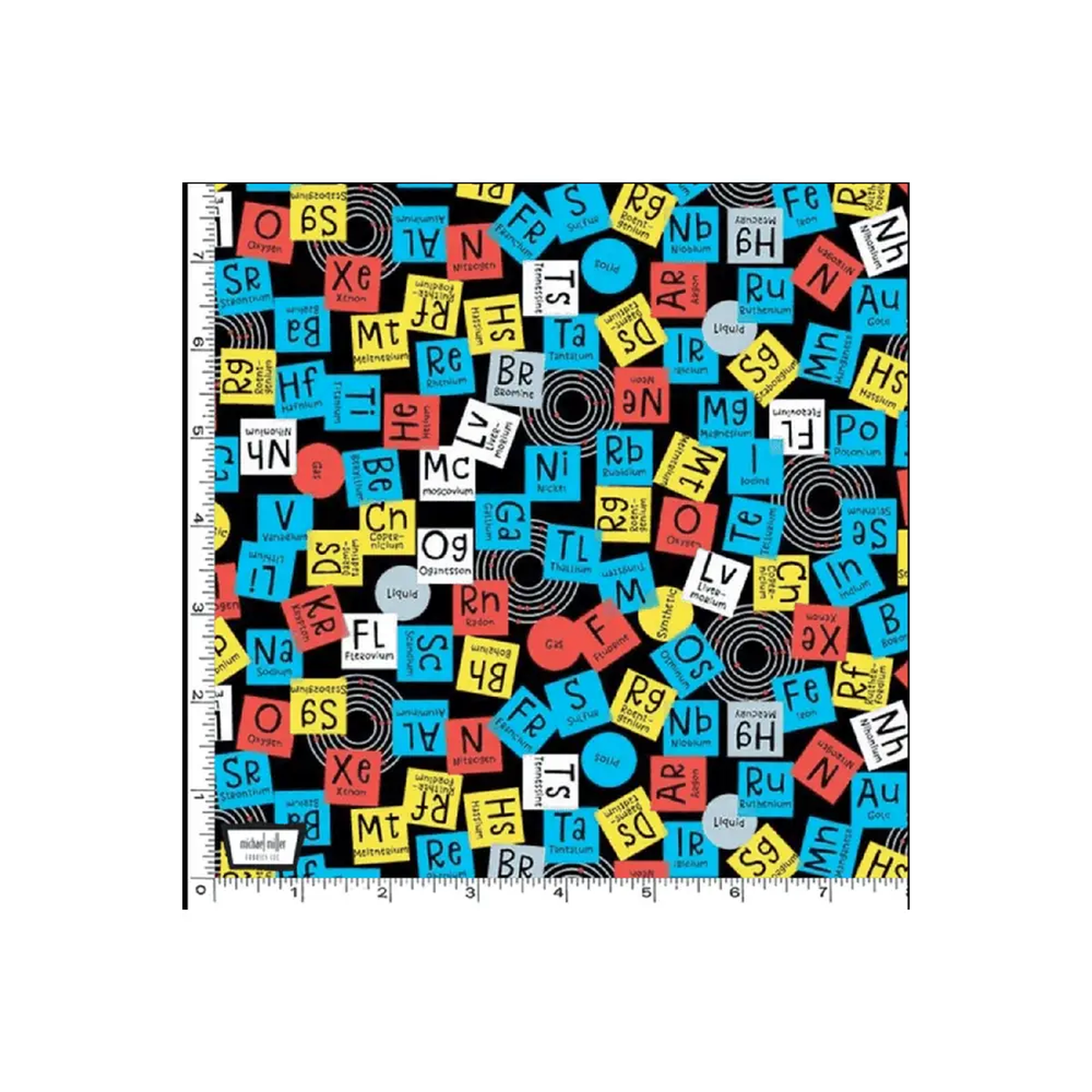 Michael Miller Fabrics, Stem Squad - Periodic Elements* (Sold By 1/2 Meter)