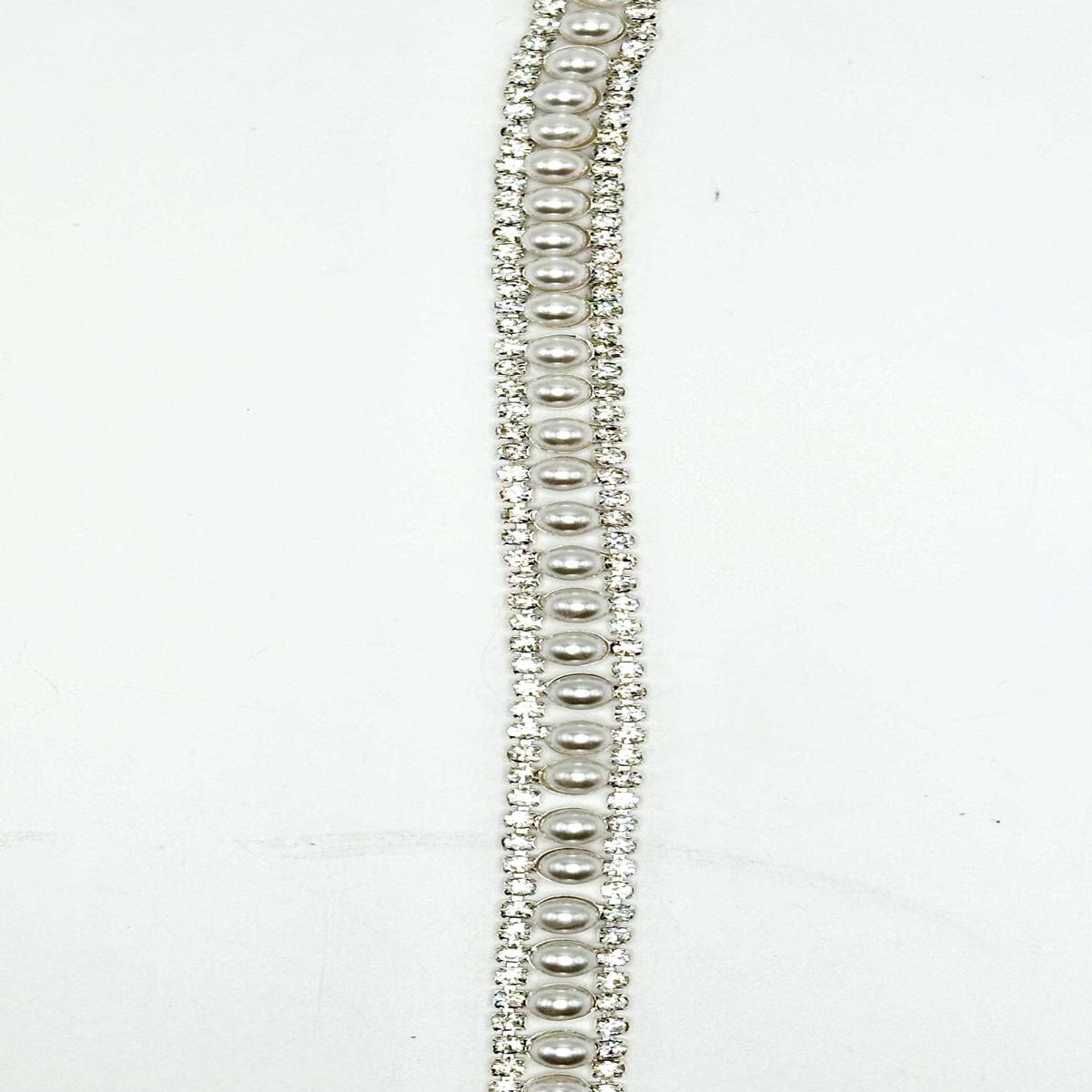 Pearl Rhinestone Trim