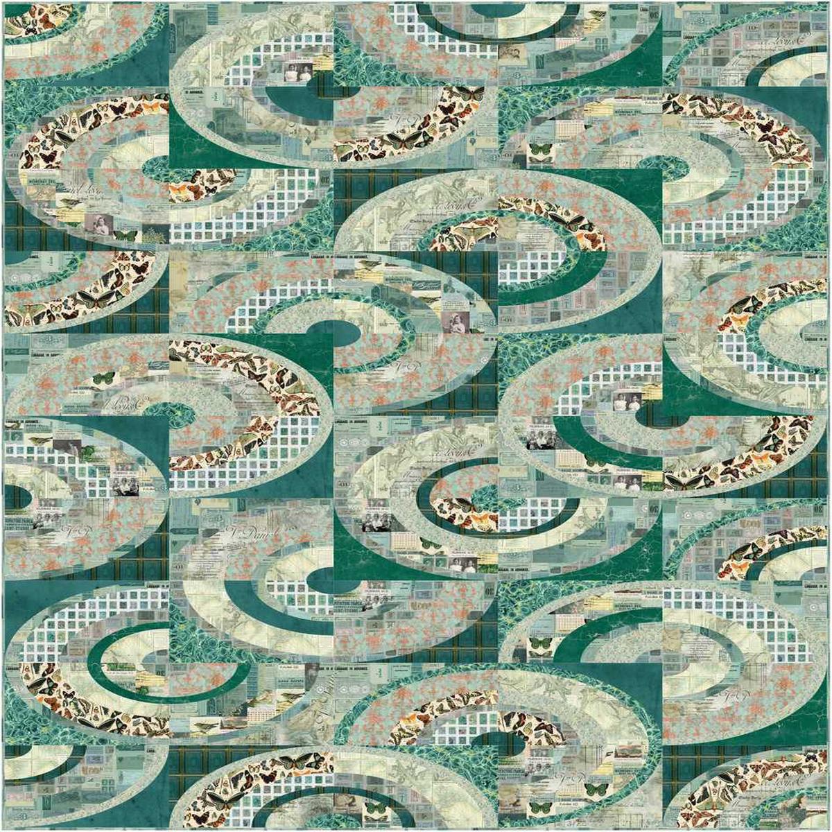 Tim Holtz - Palette Teal - Ripples Quilt Kit